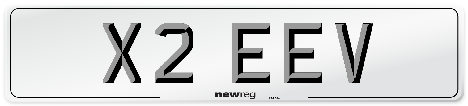 X2 EEV Number Plate from New Reg